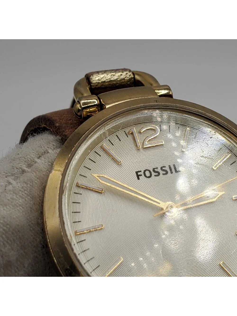 Fossil Georgia Womens Watch 32mm Gold Tone New Battery